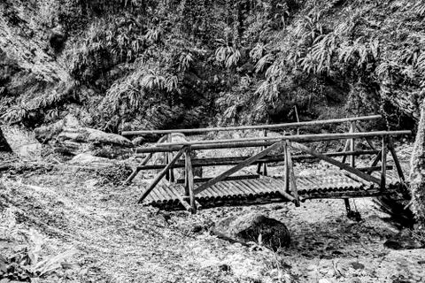 Wooden bridge five Stock Photos