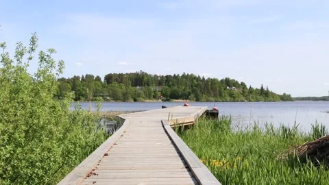 Wooden bridge. Stock Footage 250476580