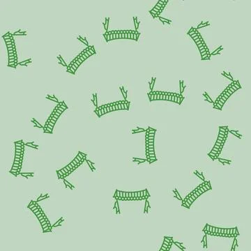 Wooden bridge line seamless pattern Stock Illustration