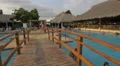 The wooden bridge of Playa Blanca Resort, Panama 4k or 4k+ Resolution