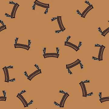 Wooden bridge vector seamless pattern イラスト素材