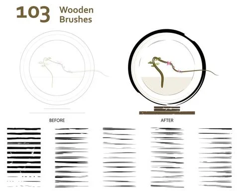 Wooden Brushes 스톡 일러스트