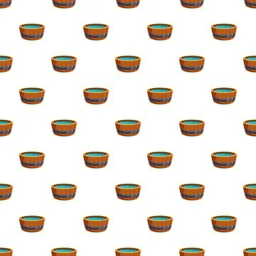 Wooden bucket pattern creating seamless background design イラスト素材