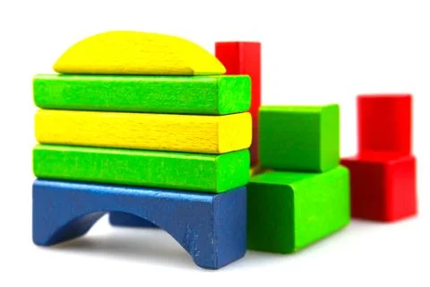 Wooden building blocks Stock Photos