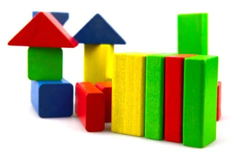 Wooden building blocks Foto stock