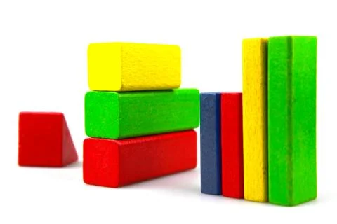 Wooden building blocks Stock Photos