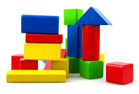 Wooden building blocks Stock Photos