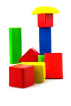 Wooden building blocks Foto stock