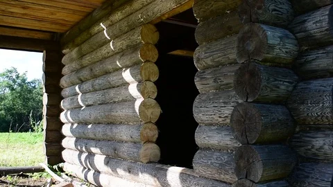 Wooden building under construction Stock Footage 117591157