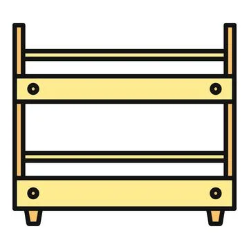 Wooden bunk bed icon representing childhood furniture Stock Illustration