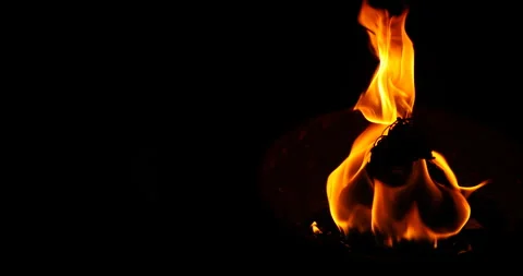 Wooden Burning Torch Stock Footage 291771836