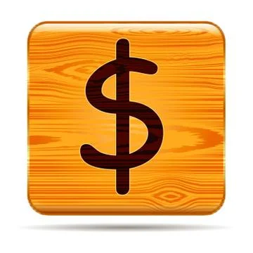 Wooden Button Dollar Stock Illustration