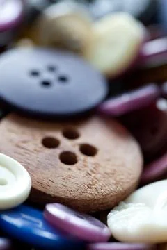 Wooden button Stock Photos