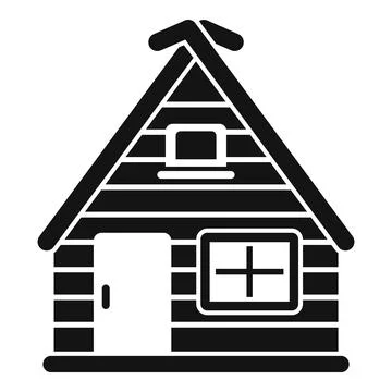 Wooden cabin with chimney having triangular roof for spending winter vacations Stock Illustration