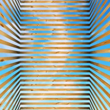 Wooden cage in the sky Stock Illustration