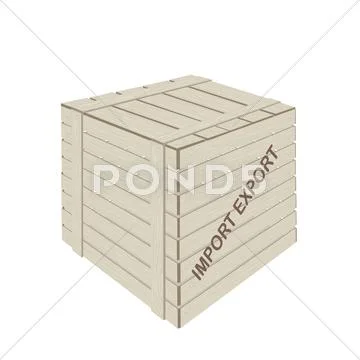 A Wooden Cargo Box for Freight Transportation Stock Illustration