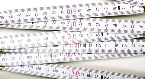 Wooden carpenter ruler Foto stock