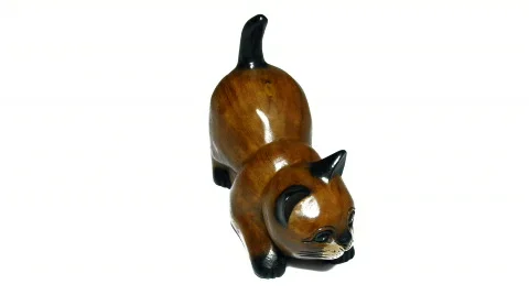 Wooden cat Video stock 552612