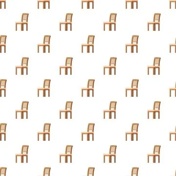 Wooden chair pattern repeating on white background Stock Illustration