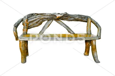 Wooden chair in retro style isolated on white background with clipping path Stock Photos