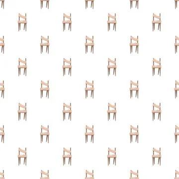 Wooden chairs repeating pattern creating seamless background Stock Illustration