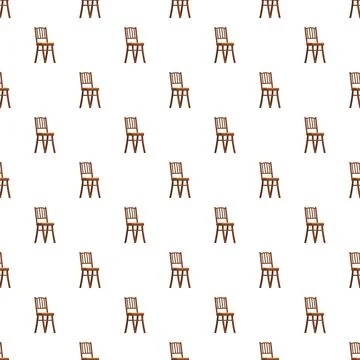 Wooden chairs repeating pattern over white background Stock Illustration