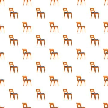 Wooden chairs repeating pattern on white background Stock Illustration