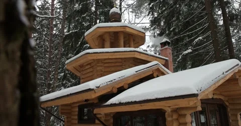 Wooden chapel, Holy source Stock Footage 64530830
