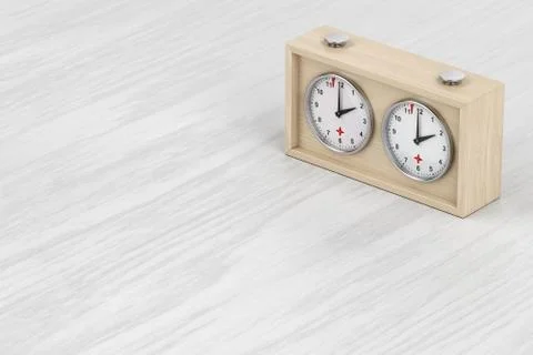 Wooden chess clock on table Stock Illustration