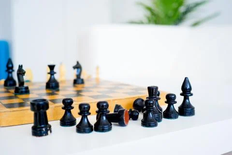 Wooden chess set Stock Photos
