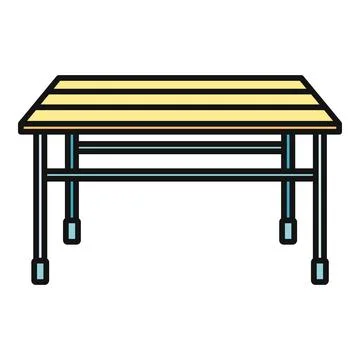 Wooden classroom table flat color icon design Stock Illustration