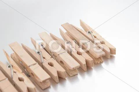 Wooden clothes pegs Stock Photos