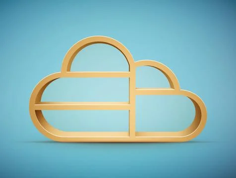 Wooden cloud shelf Illustrazione stock