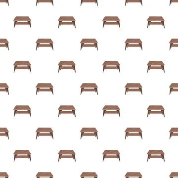 Wooden coffee tables seamless pattern repeating background Stock Illustration