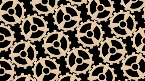 Wooden cogwheels Stock Footage 32694782