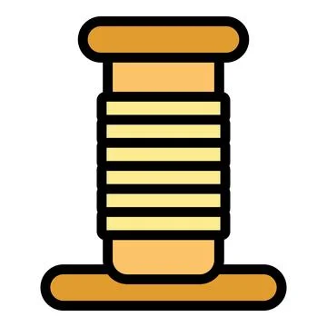 Wooden coil of thread standing on table for arts and crafts Stock Illustration