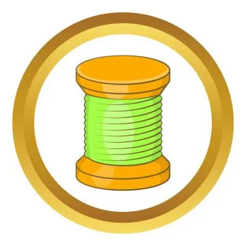 Wooden coil vector icon Illustrazione stock