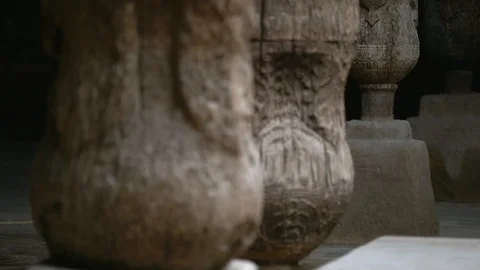 Wooden column architectural design moving focus from one element to another Stock Footage 125524873
