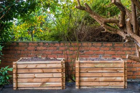 Wooden Compost Bin Stock Photos