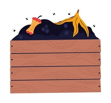 Wooden compost box 스톡 일러스트