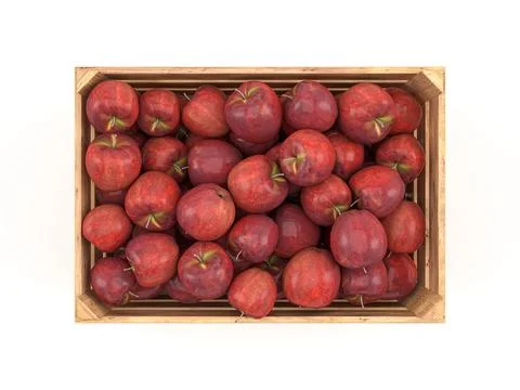 Wooden crate with apples Stock Illustration