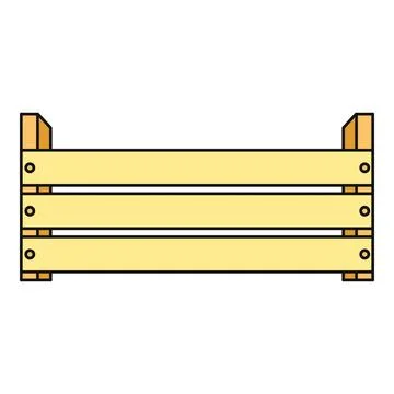 Wooden crate flat vector illustration representing storage and packaging Stock Illustration