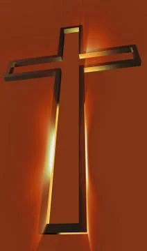 Wooden cross with rays behind イラスト素材