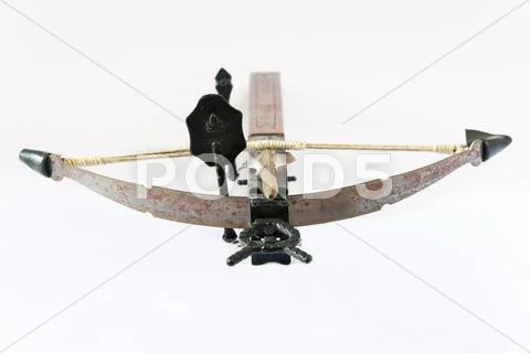 Wooden crossbow made in italy Stock Photos