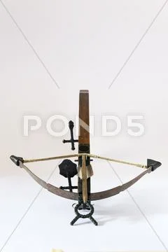 Wooden crossbow made in italy Stock Photos