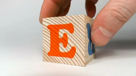 Wooden cube with the letters Stock Footage 68188770