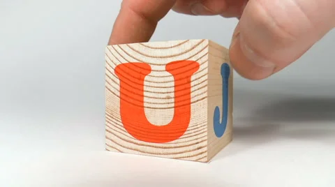 Wooden cube with the letters Stock Footage 68188925