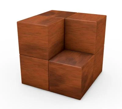 Wooden cube puzzle 库存插图