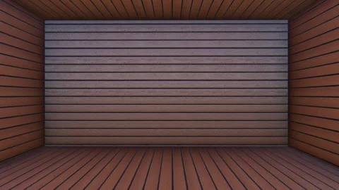 Wooden cube room. 3d vector background render with cube. to show the product Stock Footage 265526319