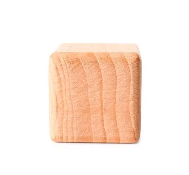 Wooden cube on white background Stock Photos